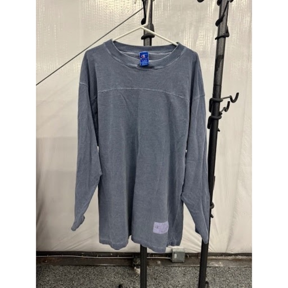 Vintage 90s Champion Long Sleeve T-Shirt XL Faded Made in USA Blue Tag Blank